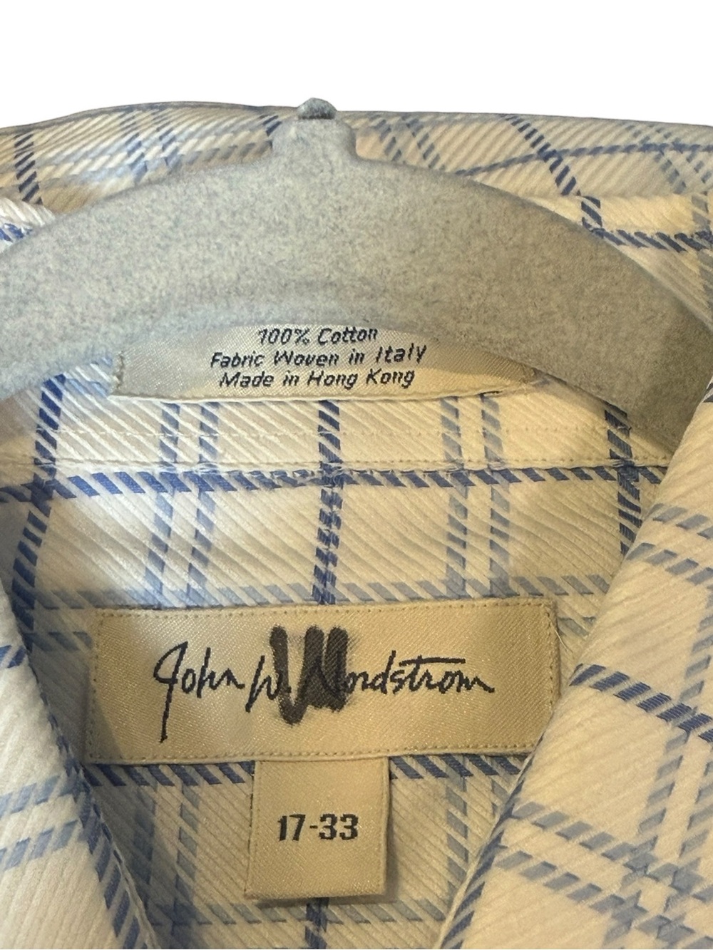 John W. Nordstrom Vintage Plaid Cotton Dress Shirt 17-33 - Picture 8 of 9